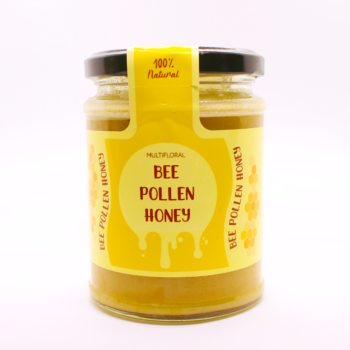 Raw bee pollen honey