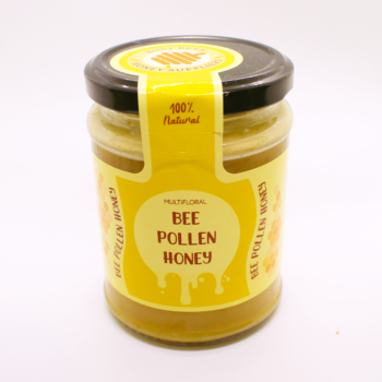 Raw bee pollen honey
