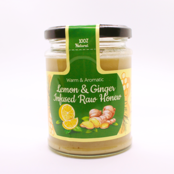 Lemon and ginger infused raw honey
